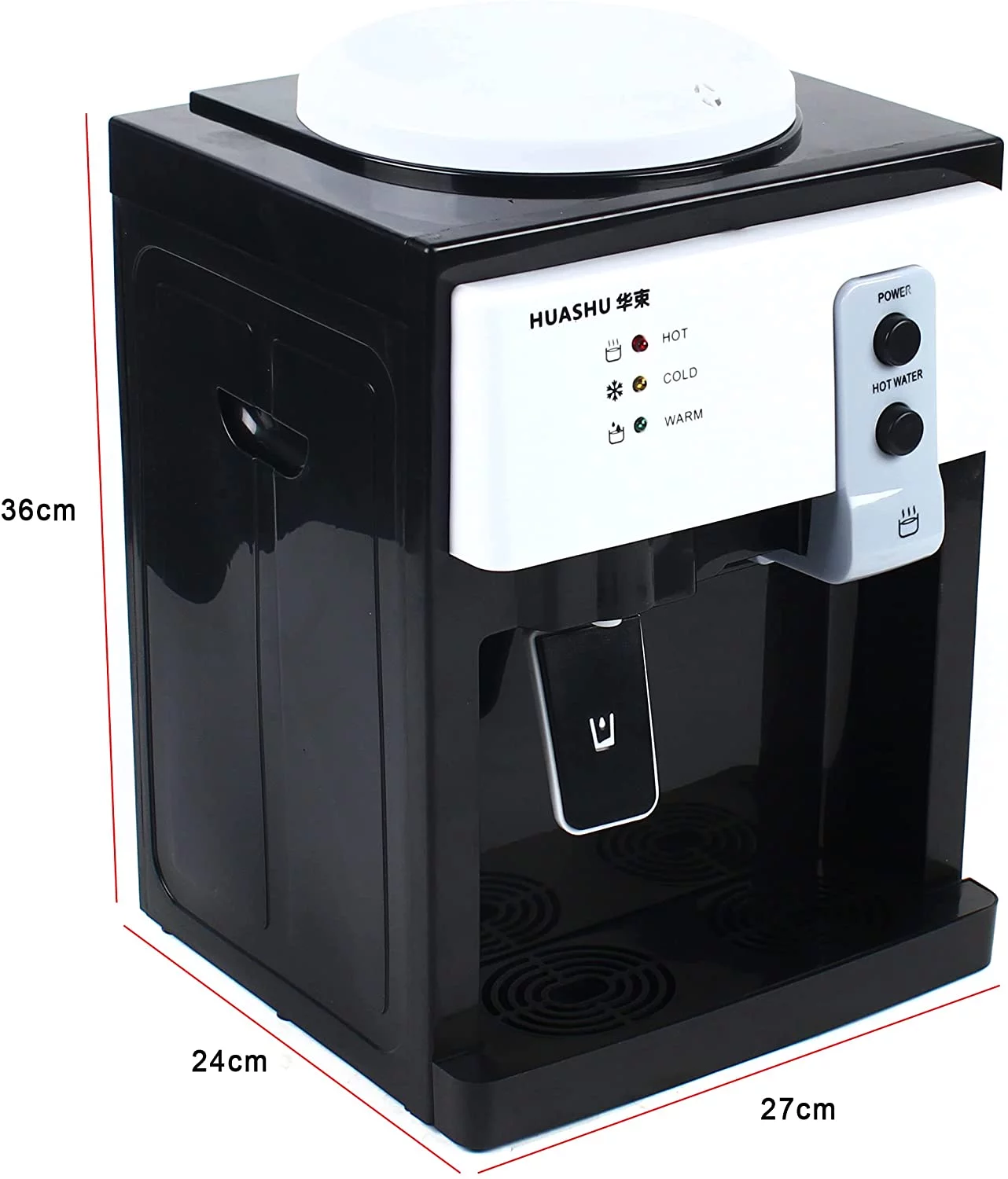 TFCFL Desktop Electric Water Cooler Dispenser,Top Loading Hot and Cold Water for Home Office Use