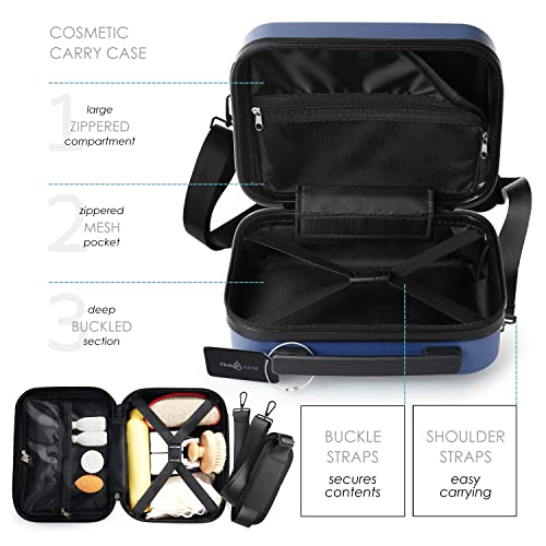 22 Inch Carry On Luggage 22x14x9 Airline Approved, Carry On Suitcase with Wheels, Hard-shell Carry-on Luggage, Durable Luggage Carry-On, Black Small Suitcase with Cosmetic Case