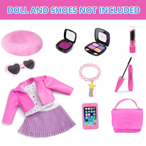 American 18 Inch Doll Makeup Accessories And Clothes,Tote Bag Set For 18