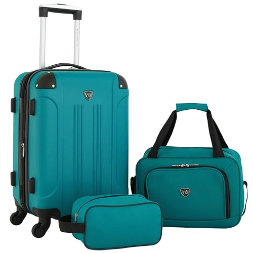 Travelers Club Chicago Hardside Expandable Spinner Luggage, Teal, 20