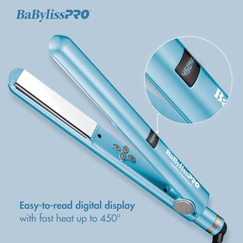 BaBylissPRO Nano Titanium Flat Iron Hair Straightener, 1
