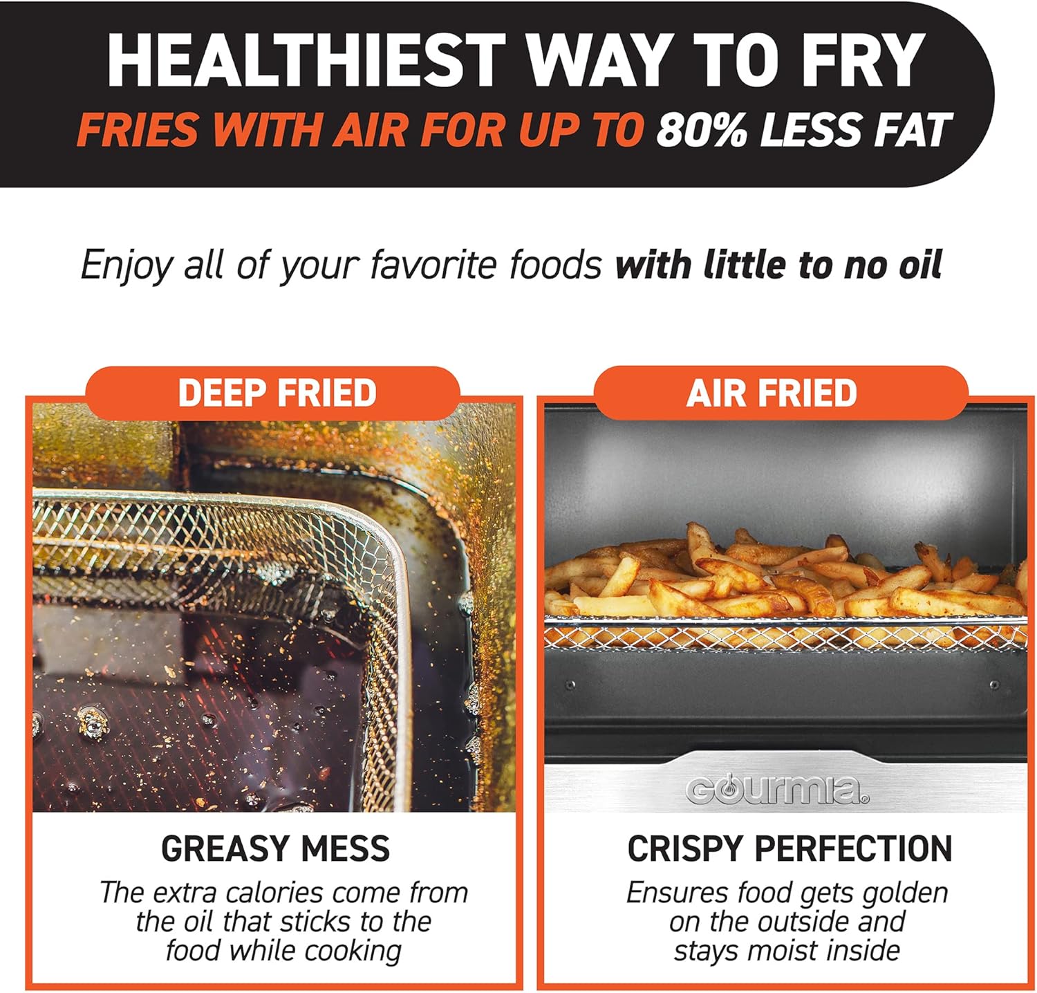 Gourmia Digital Stainless Steel Toaster Oven Air Fryer – Stainless Steel