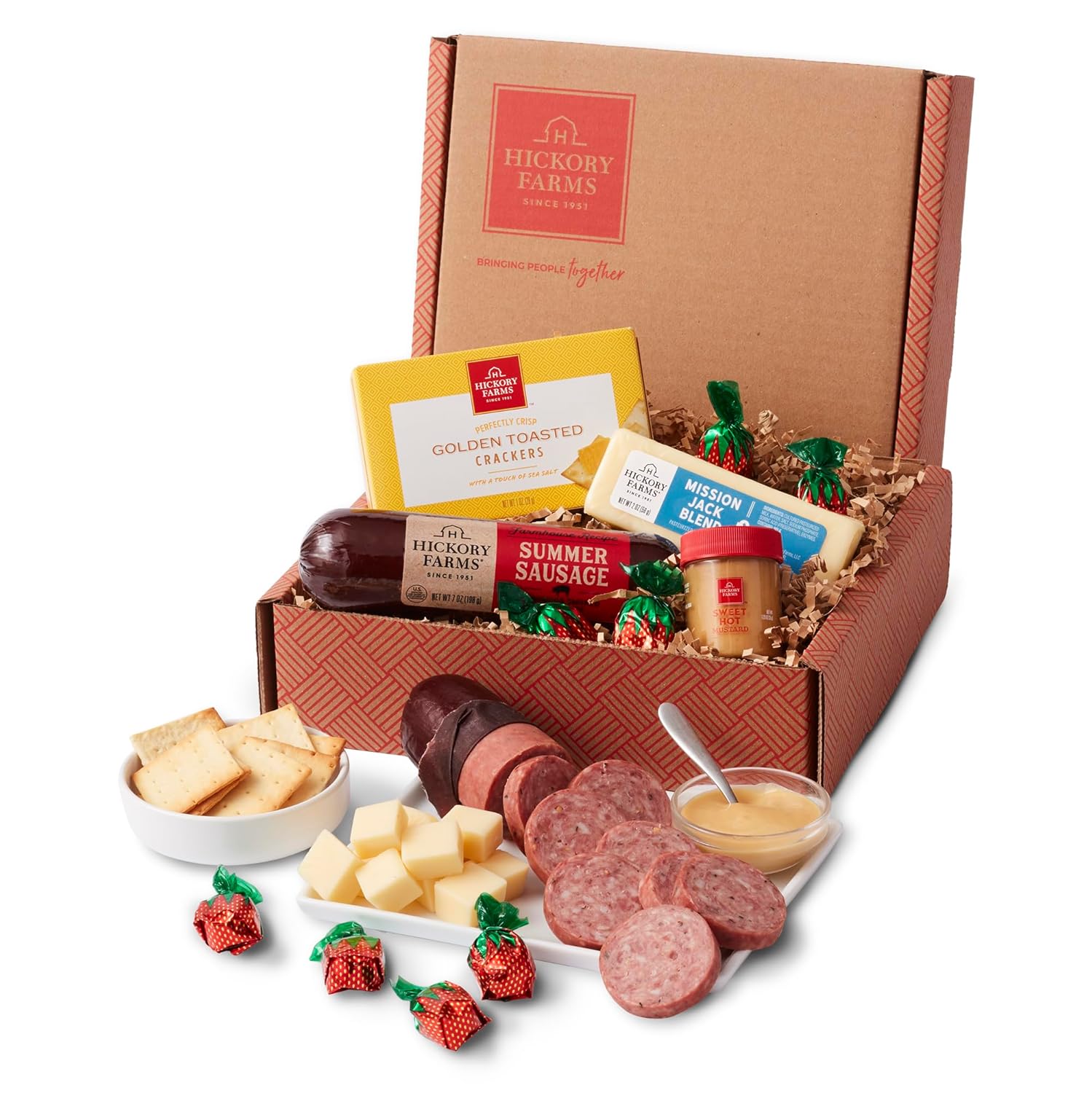 Hickory Farms Sausage & Cheese Small Food Gift Basket | Gourmet Food Gift Box perfect for Charcuterie, Birthday, Sympathy, Congratulations Gifts, Family, Father's Day, Holiday Gift Basket, Retirement, Thinking of You, Business and Corporate Gift