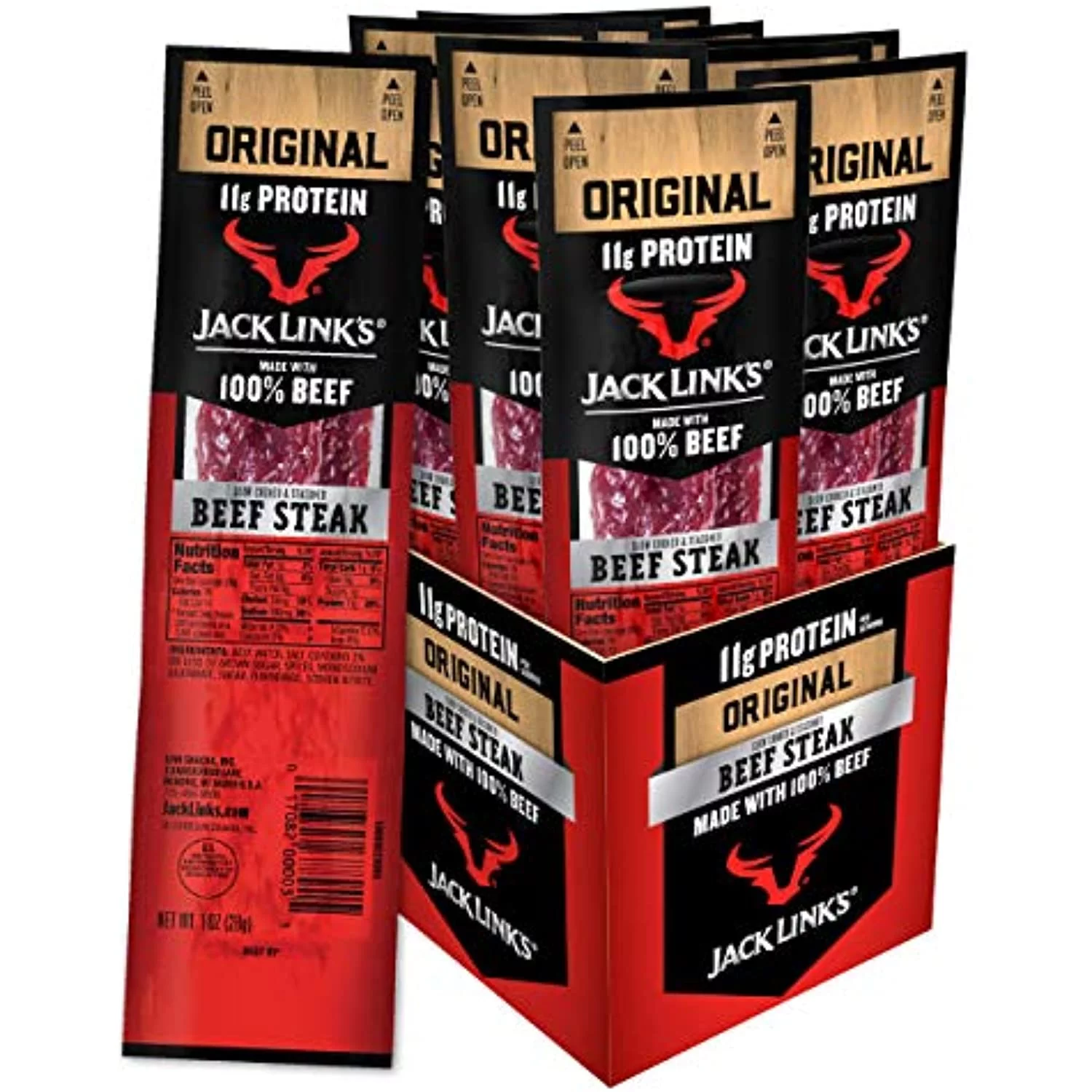 Jack Links Premium Cuts Beef Steak, Original, Strips -Great Protein Snack With 11G Of Protein And 1G Of Carbs Per Serving, Made With Beef, 1 Ounce (Pack Of 12)