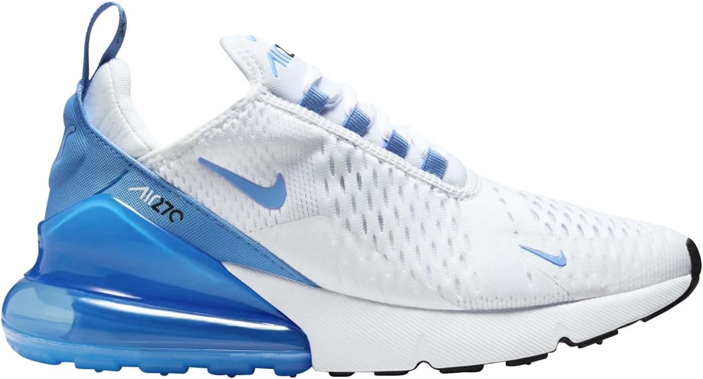 Nike Air Max 270 Women's Shoes (AH6789-118, White/Black/University Blue) Size 12