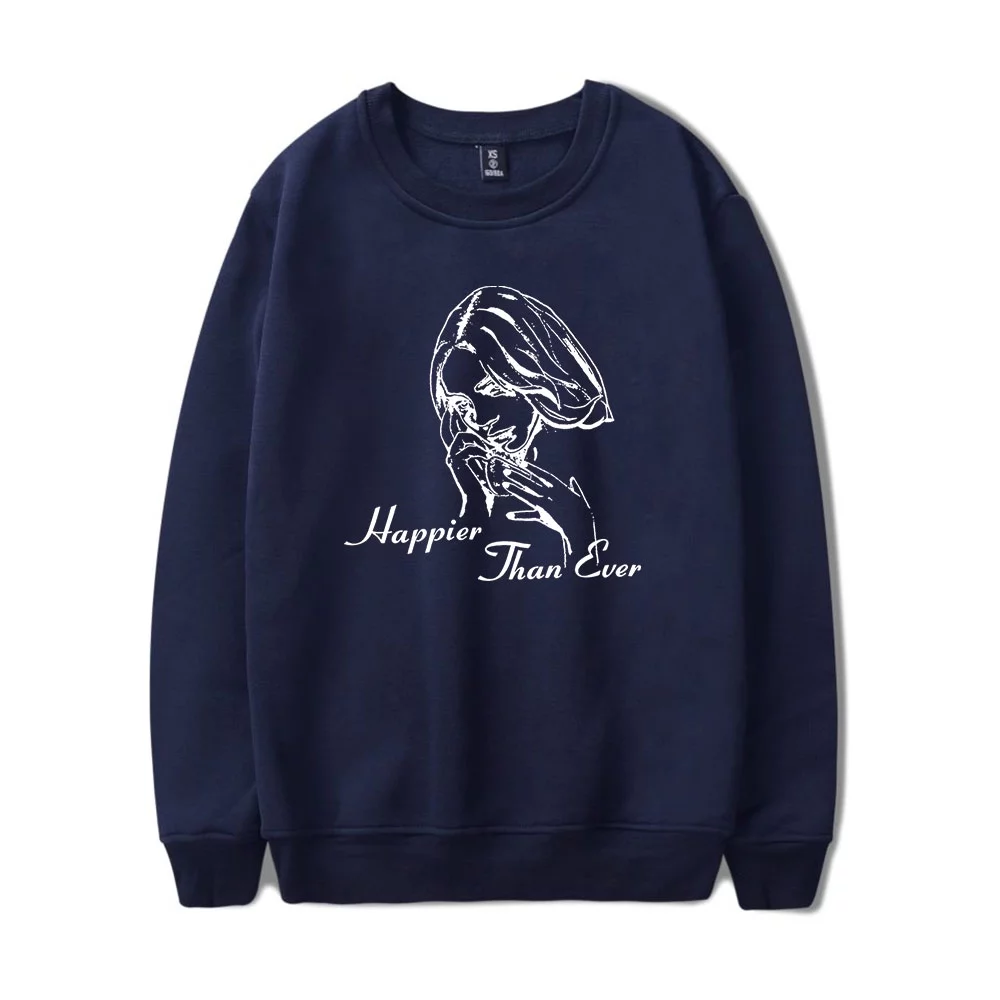 Billie Eilish Happier Than Ever Merch Crewneck Sweatshirt Man/Woman Hip Hop Hoodies Fans Sweatshirts Printed Casual Clothes