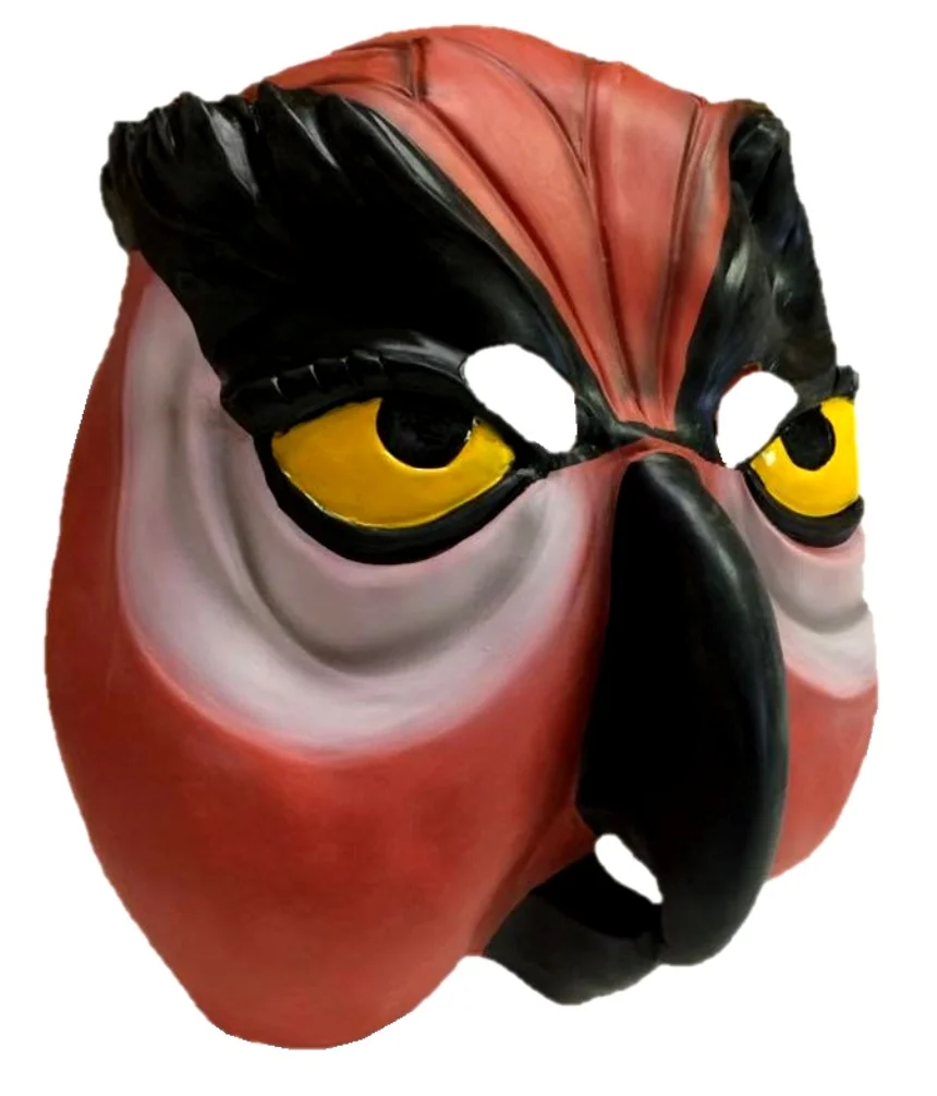 Morbid Owl Latex Mask Adult Rusty Orange Bird Halloween Costume Accessory