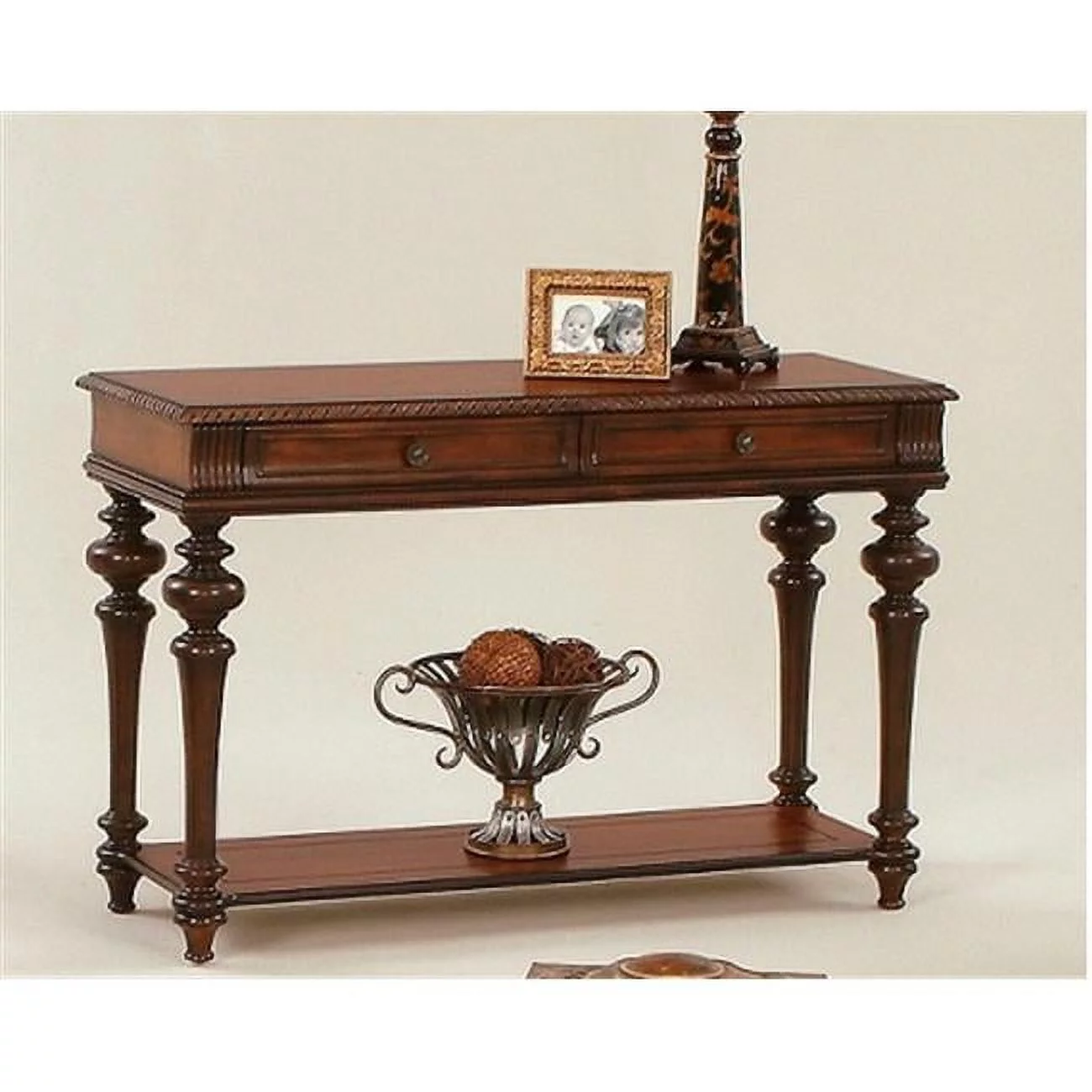 Progressive Furniture Mountain Manor Wood Console Table in Heritage Cherry