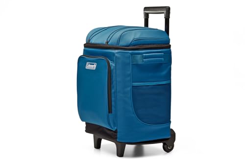 Coleman 42-Can Soft Rolling Cooler with Wheels, Leak-Proof Portable Insulated Chiller with 12+ Hour Ice Retention, Made with Recycled Materials