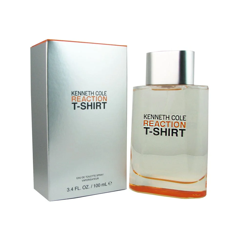 Kenneth Cole Reaction T-shirt Eau De Toilette Spray for Men, 3.4 Oz