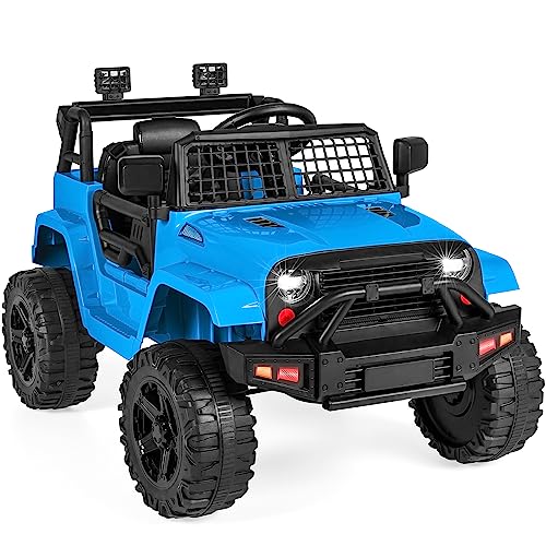 Best Choice Products 12V Kids Ride On Truck Car w/Parent Remote Control, Spring Suspension, LED Lights, AUX Port - Black