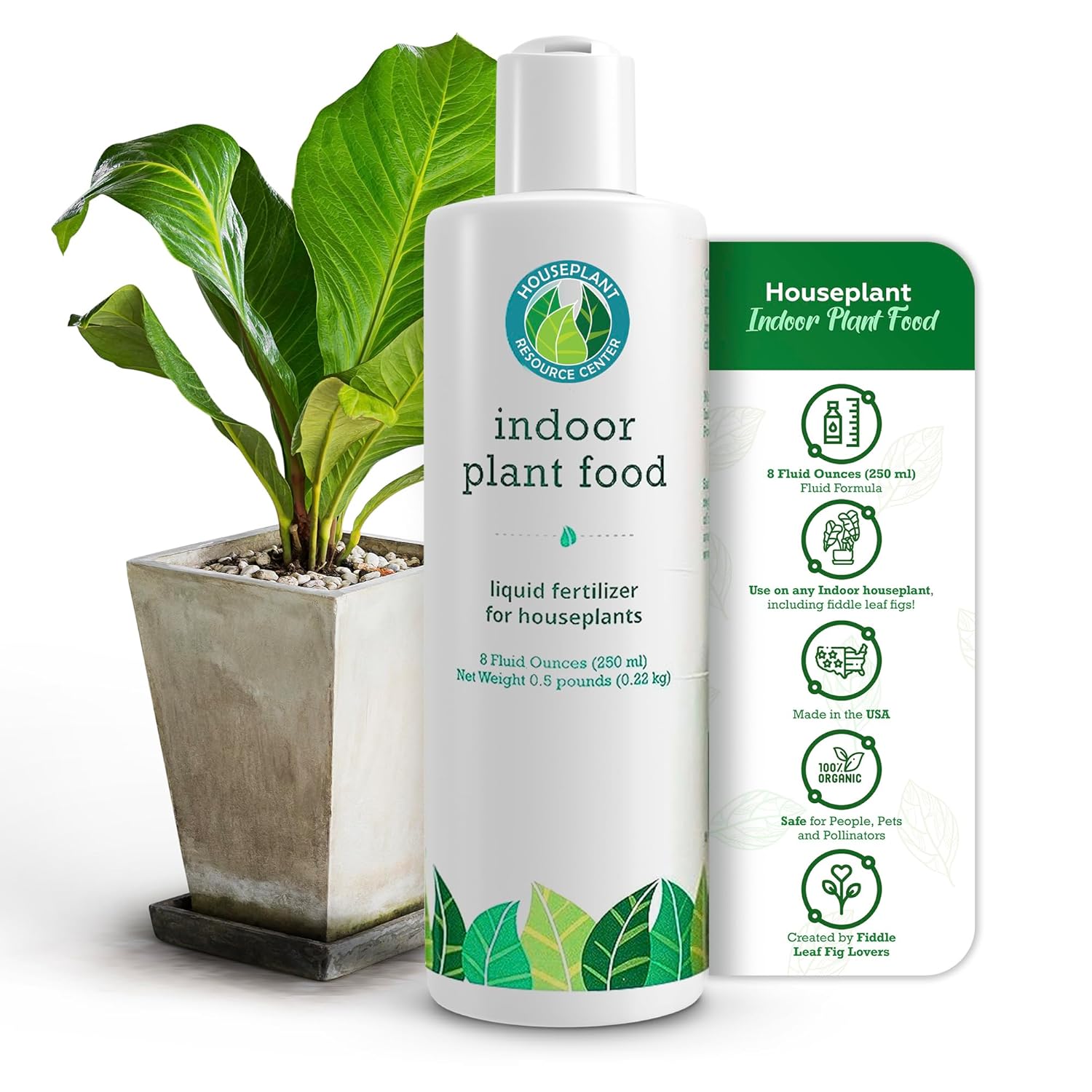Indoor Plant Food by Houseplant Resource Center - Organic Liquid Fertilizer for Pothos, Peace Lily, Monstera, Cactus and More - 8 oz