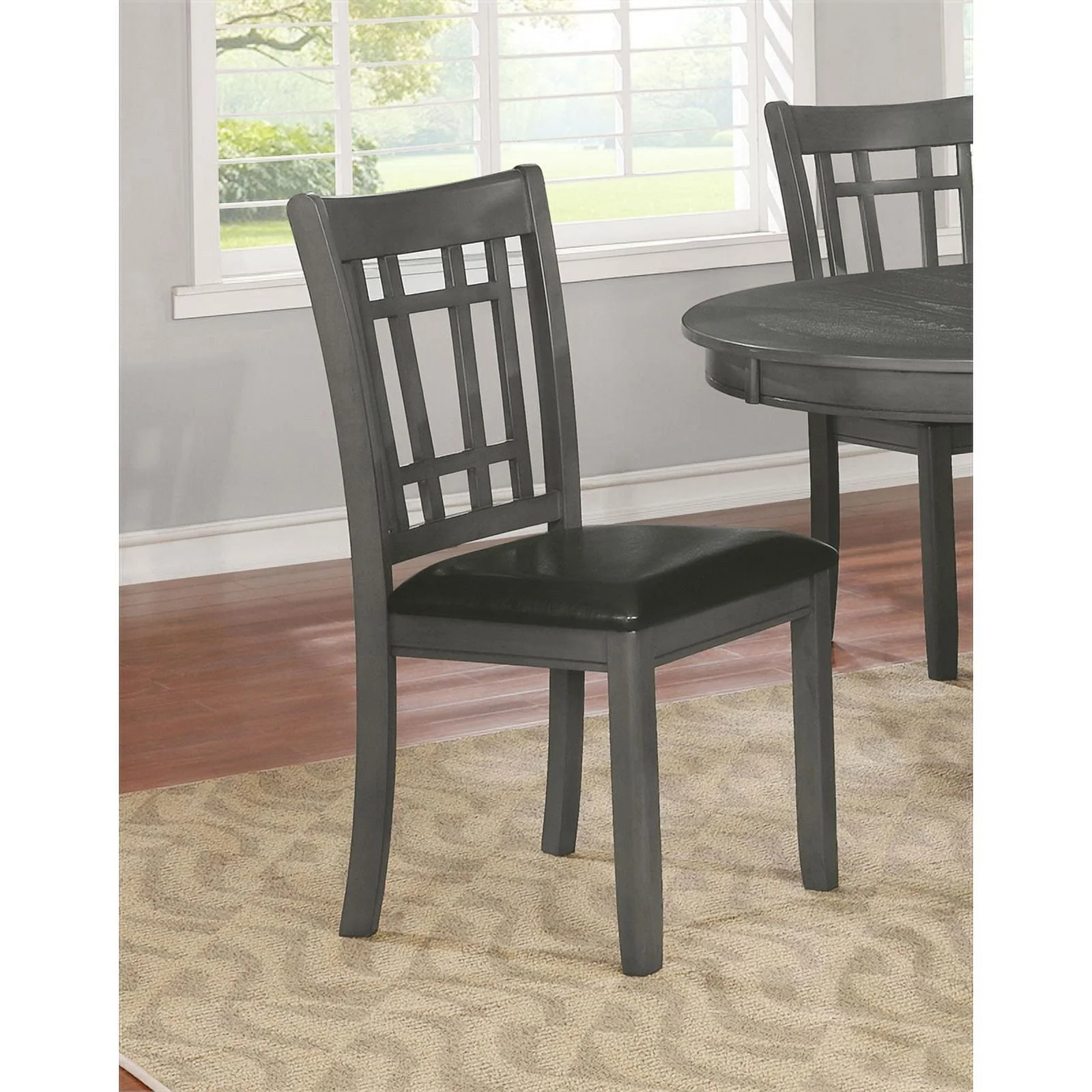 Coaster Lavon 5-piece Transitional Wood Dining Set in Medium Gray and Black