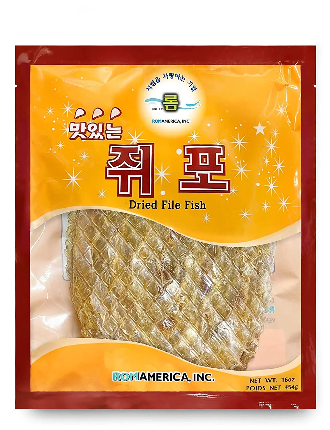 Dried Filefish Fillet Jerky - Traditional Korean Roasted File Fish Seafood Snack Jwipo 쥐포 - 16Oz (Pack Of 1)