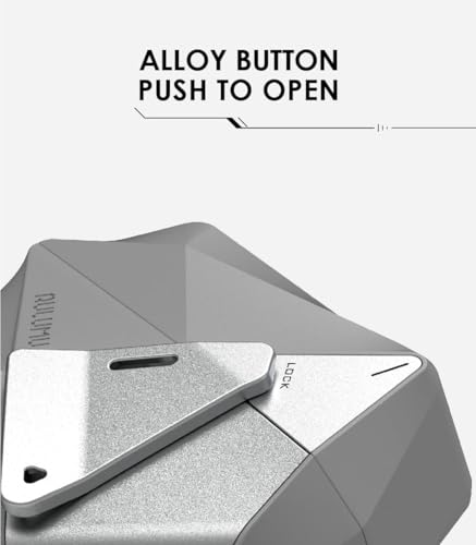 Aulumu A09 Geometric AirPods Pro 2 Case [2nd/1st Generation] with Lock | Protective Cover with Nylon Buckle | Alloy Armour | Compatible with Apple AirPods Pro(2023/2022/2019) - Gray