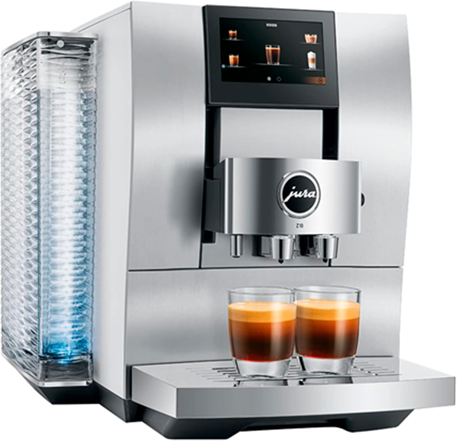 Jura Z10 Fully Automatic Coffee Machine Aluminum White with Glass Milk Container, 16.9 Oz