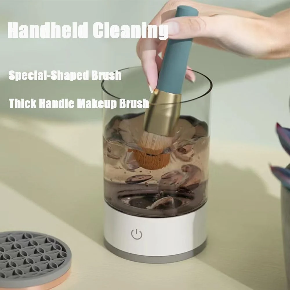 JUXYUE Illumi Cosmetic Brush Blender, Illumi Cosmetic Brush Cleaner, Brushly Professional Cosmetic Brush Cleaner, Electric Cosmetic Brush Cleaner, Automatic Rotating Cosmetic Brush Cleaner
