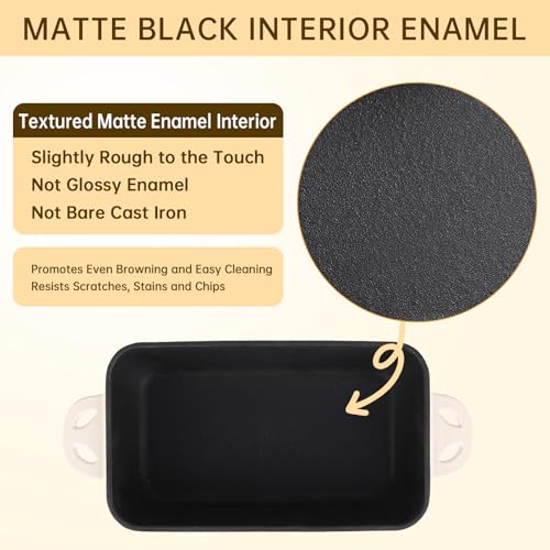 9x5 Enameled Cast Iron Loaf Pan with Lid - 2 in 1 Homemade Sourdough Bread Baking Pan