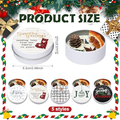 20 Pcs Christmas Candles with Dried Flowers Tealight Scented Soy Candles Bulk for Aromatherapy Home Decoration Gifts(Let It Snow)