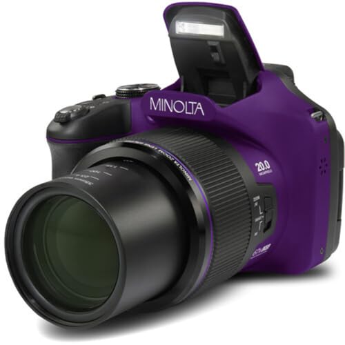 Minolta Pro Shot 20MP Digital Camera – 67x Optical Zoom, Full 1080p HD Video, Optical Image Stabilization, Wi-Fi, 3-inch Articulating LCD Screen, 27 Scene Modes – Includes 16GB SD Card (Black)