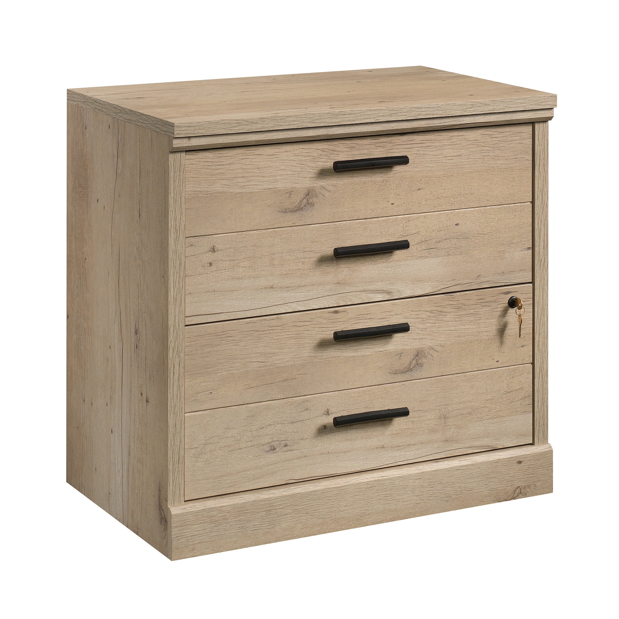 Sauder Aspen Post 2 Drawer Wooden Lateral File Cabinet with Lock in Prime Oak