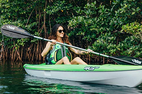 Pelican- Standard Kayak Paddle - Aluminum Shaft and a Durable Polypropylene Blade - 0/65° Blade Angle - with Drip Ring