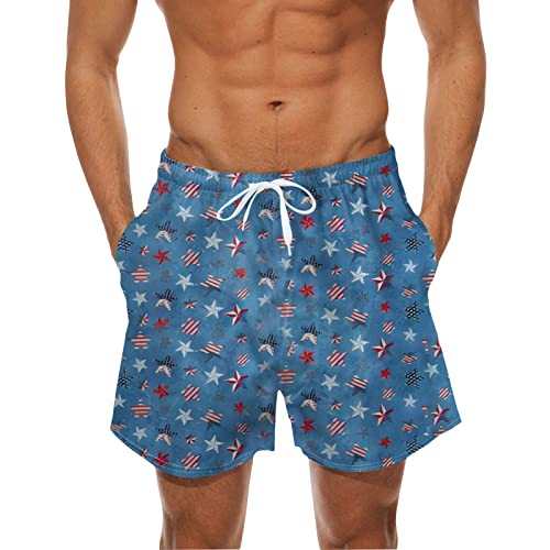 America Trends Men's Swim Trunks Board Shorts Quick Dry Swimming Trunks with No Compression Liner Breathable Beach Shorts
