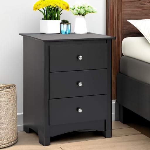 Prepac Sonoma Traditional Tall Nightstand Side Table with 3 Drawers, Functional Tall 3-Drawer Bedside Table 16