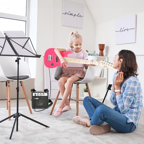ZENY 30 inch Kids Electric Guitar with 5w Amp, Gig Bag, Strap, Cable, Strings and Picks Guitar Combo Accessory Kit (Black)