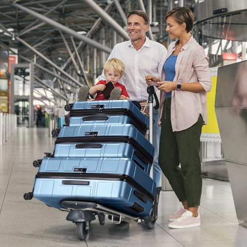 Karl home Luggage Expandable 3 Piece Set Suitcase PC+ABS Hard-Sell with TSA Lock Spinner Wheels 20in 24in 28in Travel Rolling Carry on Woman/Men Rose Gold