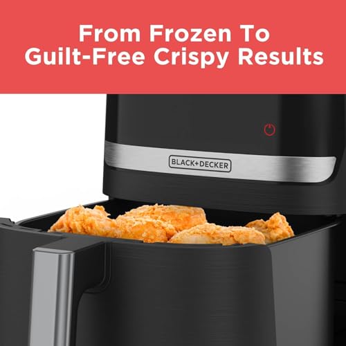 BLACK+DECKER Purifry 2QT Air Fryer, Crispy Deep Fried Taste without the Fat, Plus Bake, Dehydrate, and Keep Food Warm, Digital Touchscreen and Auto Shut-Off