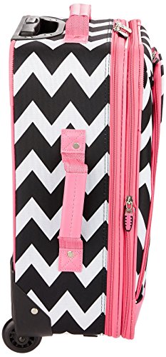 Rockland Fashion Softside Upright Luggage Set, Expandable, Kensington, Black and White, 2-Piece(14/19)