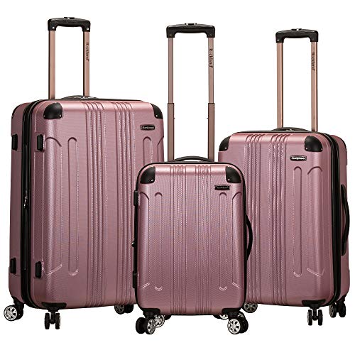 Rockland London Hardside Expandable Luggage with Spinner Wheels, Pink, Carry-On 20-Inch