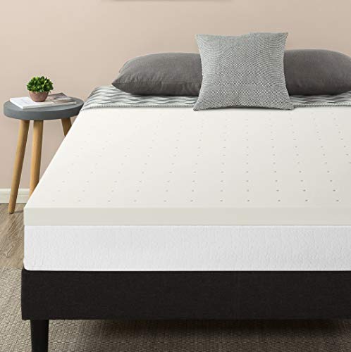 Best Price Mattress 2.5 Inch Ventilated Memory Foam Mattress Topper, CertiPUR-US Certified, Short Queen White