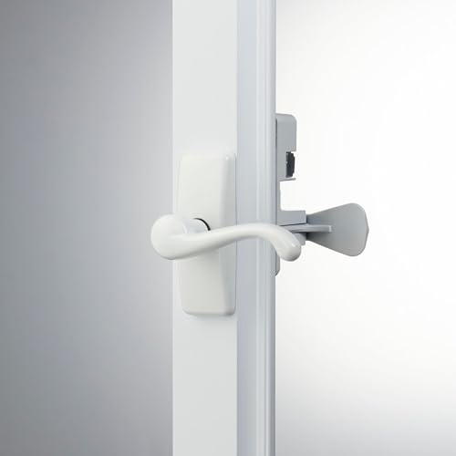 Ideal Security Door Lever with Deadbolt Lock for Storm and Screen Doors, Satin Nickel (2-Piece Set)