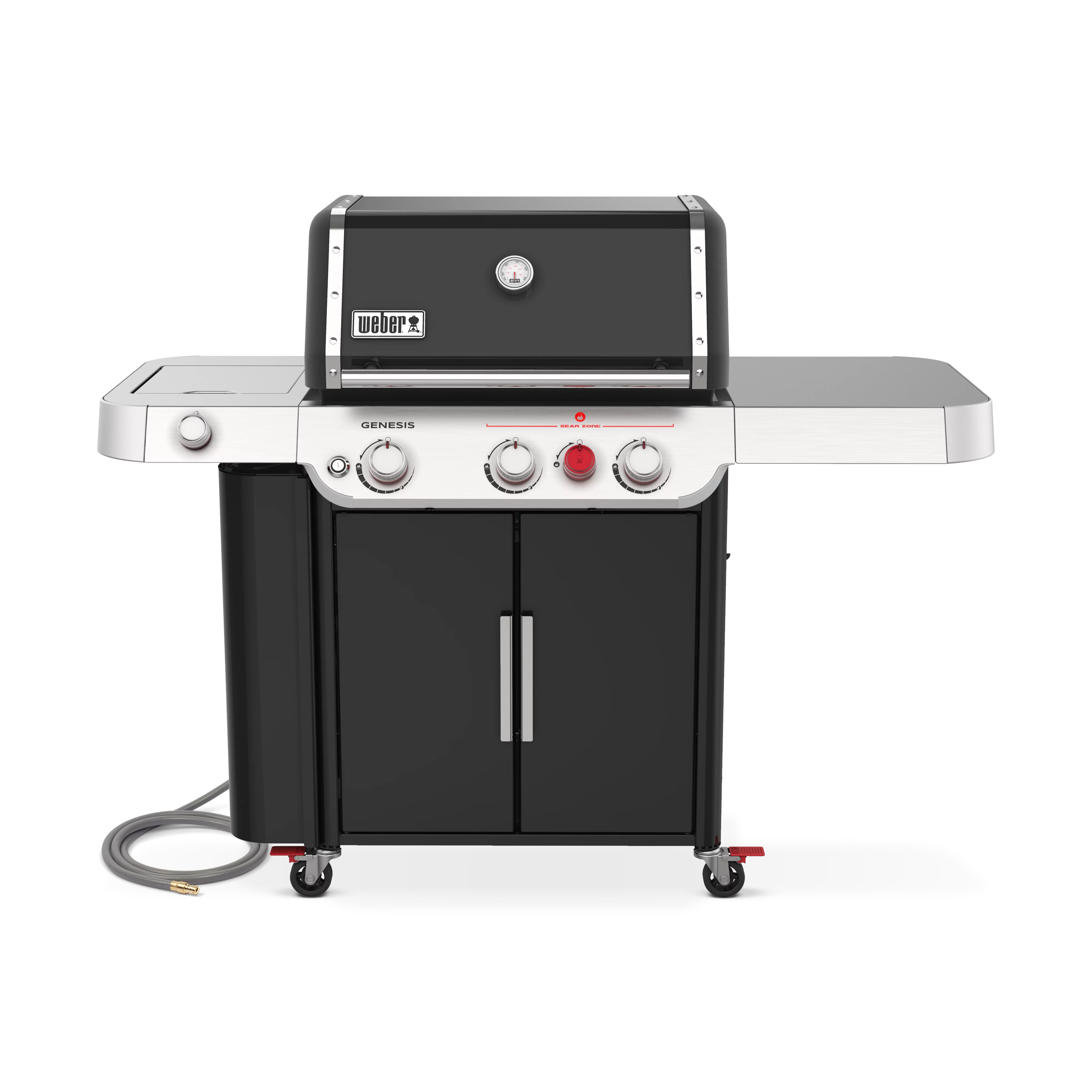 Weber Genesis E-335 3-Burner Natural Gas Grill in Black with Side Burner