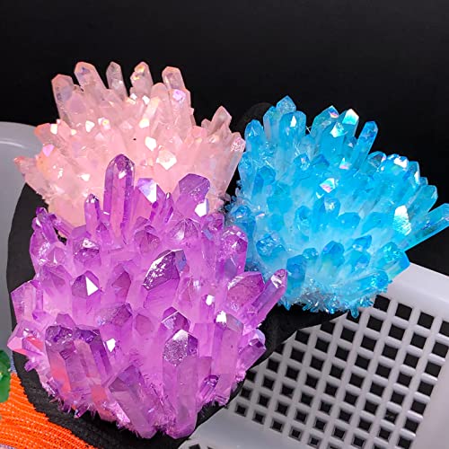 Natural Phantom Quartz Crystal Cluster Rock Stones and Crystals ReikiSpecimen Home Deco Suitable for Furniture Decoration dingchi PINGJIUYIN (Color : D)