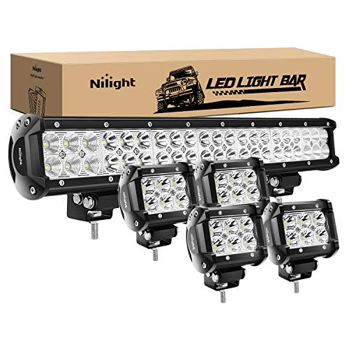 Nilight Led Light Bar 22Inch 480W Triple Row Flood Spot Combo Waterproof Off Road Driving Lighting with Off-Road Wiring Harness for Boat Trucks Pickup SUV ATV UTV, 2 Years Warranty