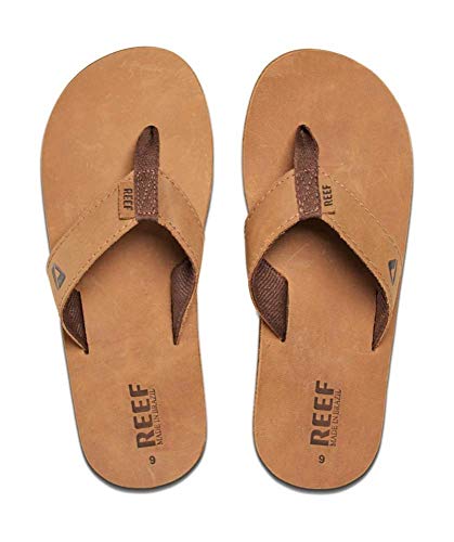REEF Leather Smoothy Men's Flip Flop, No Break In Period Leather, Durable Outsole