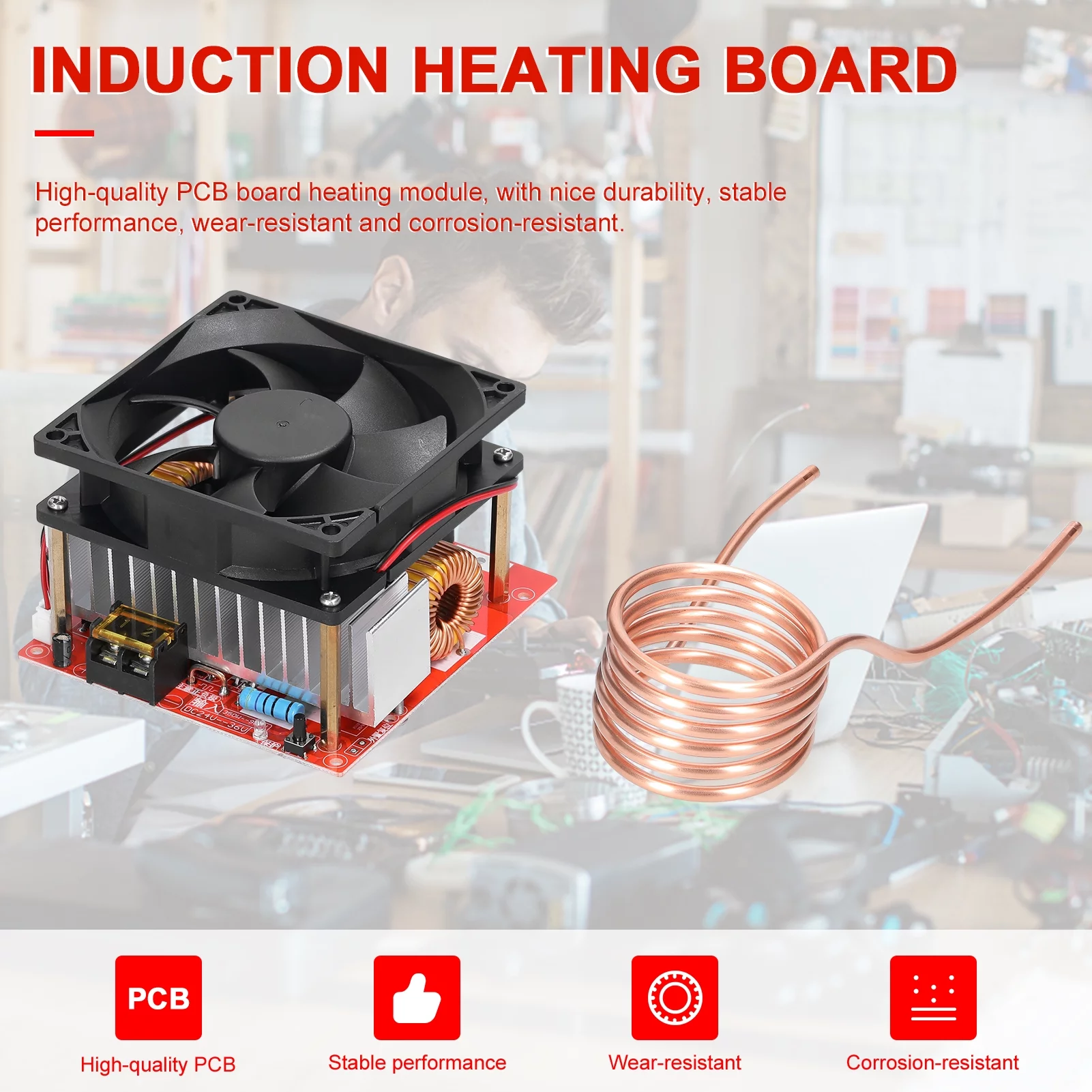 Andoer High-Quality ZVS Induction Heating Board Module DIY Small Parts Hardening and Annealing Copper Tube Included