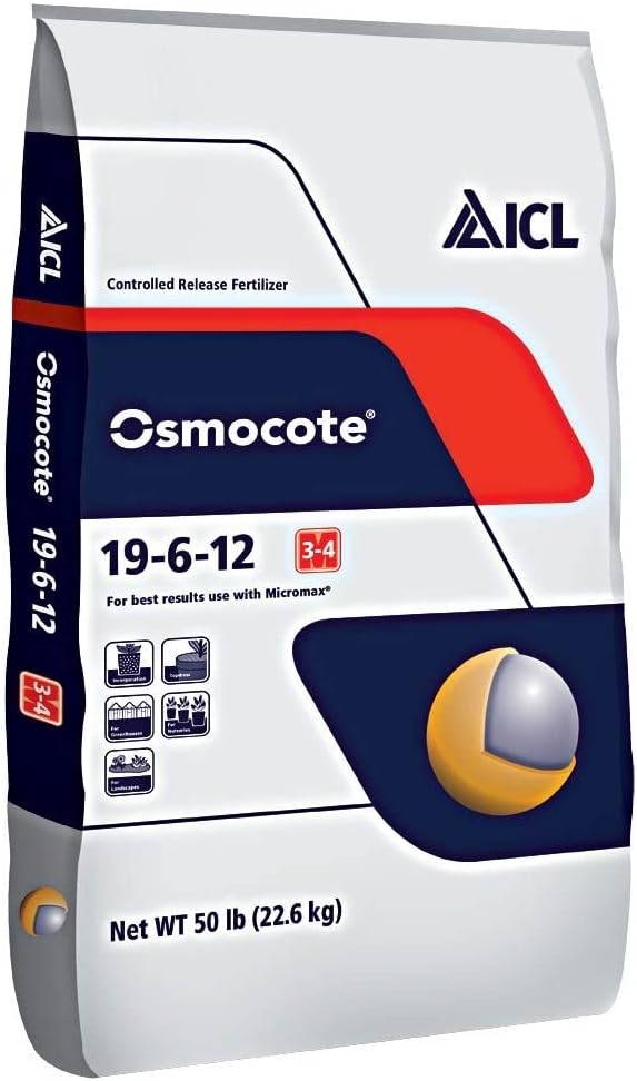 Osmocote Fertilizer 19-6-12, Slow Release 3-4 Months (50 Pound Bag)