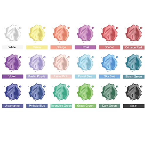 Acrylic Pouring Paint Set 34 Colors Pre Mixed Acrylic Paint High Flow with Silicone Oil for Canvas Wood Crafts Rocks Painting, Water Based, 2 Oz/Bottle