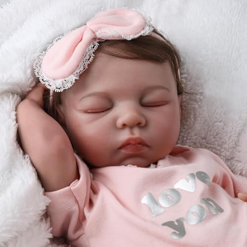 Reborn Baby Dolls Sleeping Girl - 19 Inches Cloth Body Realistic Newborn Baby Doll That Look Real for Kids Age 3+