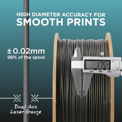 Polymaker PLA Filament, Black 3D Printing PLA Filament 1.75mm 1kg - PolyLite 3D Printer PLA Filament, Dimensional Accuracy +/- 0.03mm, Compatible with Most 3D Printer, Black