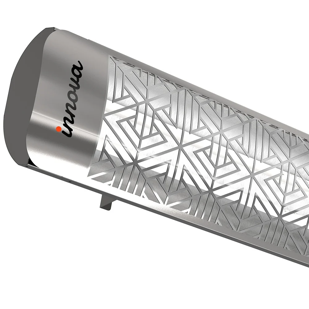 Innova-5000 Watt Electric Infrared Dual Element Heater-240 Voltage-Stainless Steel Finish-Mason Decorative Fascia-Outdoor Wall Mount Electric