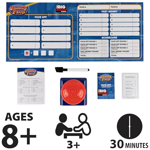 Spin Master Family Feud Big Buzzer Game, Amazon Exclusive “Buzz in” with The Electronic Buzzer Board Game for Hilarious Family Fun, Ages 8 and up