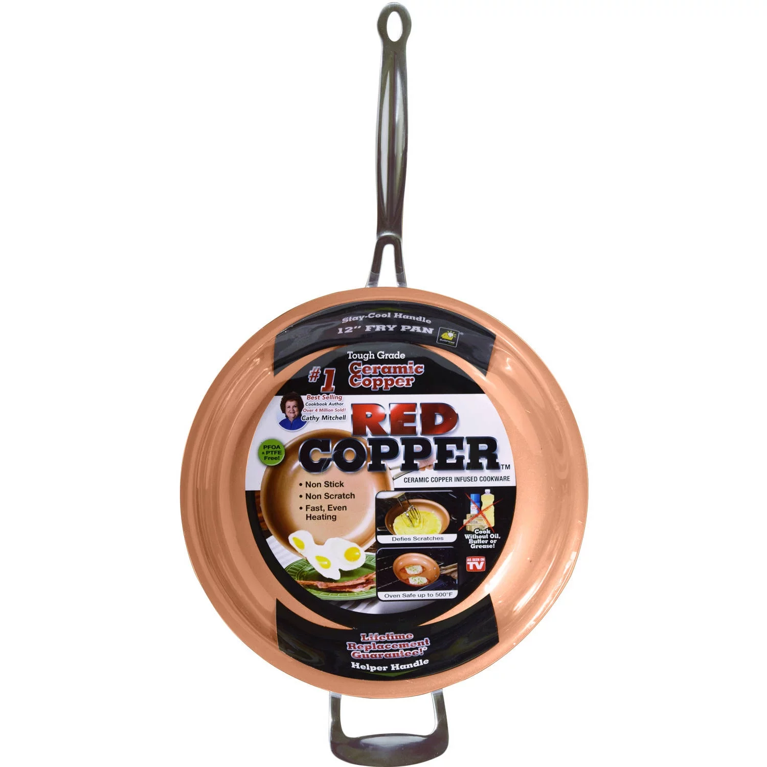 FRY PAN RED COPPER 12