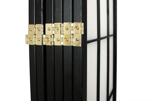 Legacy Decor 4-Panel Blossom Screen - Portable, Foldable Shoji Style Room Divider - Plum Blossom, Freestanding Room Privacy Dressing Screen - Temporary Wall Partition for Home, Office & Studio - Black