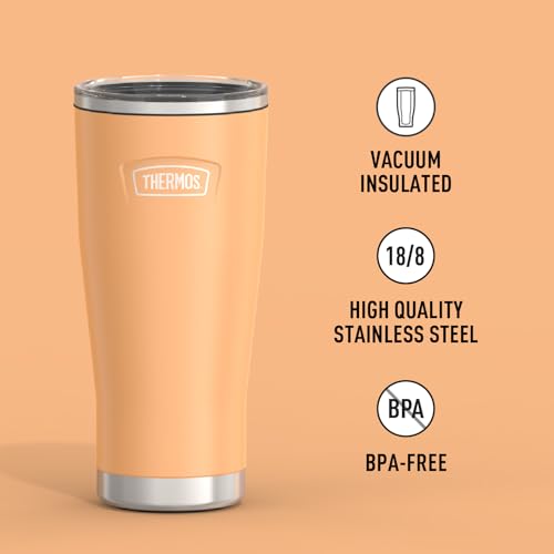 THERMOS ICON SERIES, Stainless Steel Cold Tumbler with Slide Lock, 24 Ounce, Sandstone