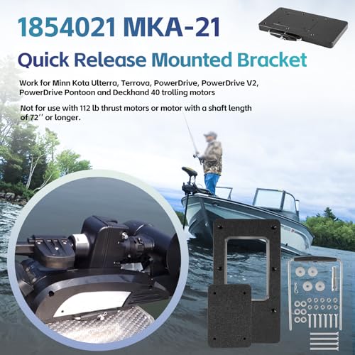 For Minn Kota 1854021 Quick Release Bracket MKA-21 fits Ulterra, Terrova, Deckhand 40, PowerDrive, PowerDrive V2 /Pontoon Trolling Motors, For Minn Kota Trolling Motor Mounting Bracket